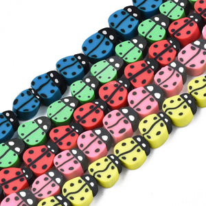 10 Ladybug Polymer Clay Beads Insects Spacer Beads DIY Jewelry Making