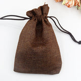 10x Coffee Jute Bags 10x14cm Drawstring Gift Bag Incense Storage