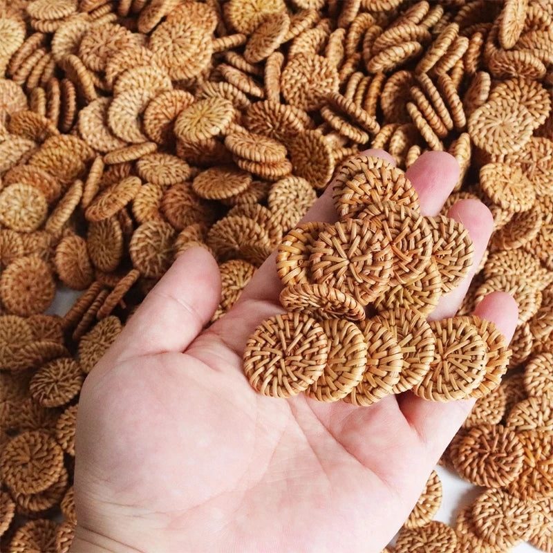 10x Rattan Woven Linking Rings for Jewelry Making