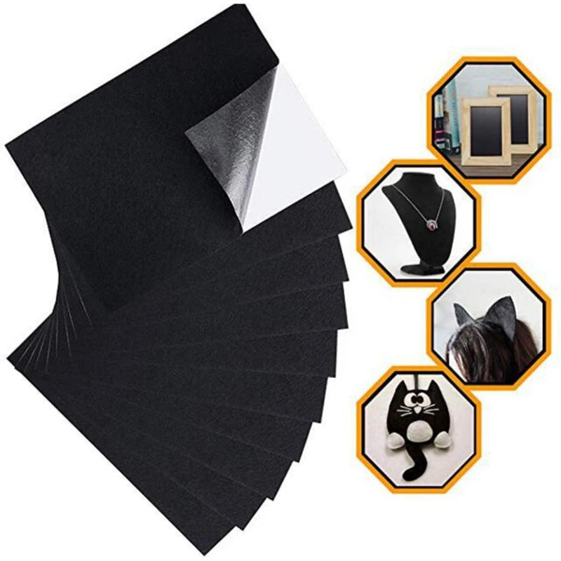 10x Fabric Flocking Cloth Self-adhesive Multi-purpose Craft Wrapping Paper