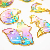 Smart Foxes Animal Pendant Frame UV Resin Charm DIY Necklace Bracelet Jewelry