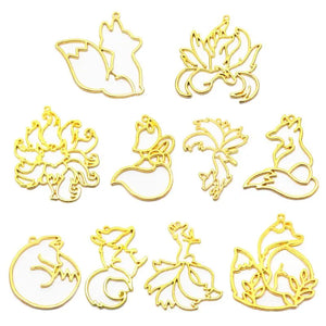 Smart Foxes Animal Pendant Frame UV Resin Charm DIY Necklace Bracelet Jewelry