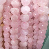 Natural Pink Crystal Stone Heart Shape Quartz Beads 14x14mm for Jewelry DIY