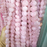 Natural Pink Crystal Stone Heart Shape Quartz Beads 14x14mm for Jewelry DIY