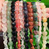 10x10mm Faceted Heart Amethysts Tiger Eye Howlite Stone Beads for DIY Jewelry