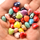 10x10mm Heart Shape Ceramic Beads 2mm Hole Spacer Porcelain DIY Jewelry Making