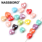 10x10mm Heart Shape Ceramic Beads 2mm Hole Spacer Porcelain DIY Jewelry Making