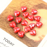 10x10mm Heart Shape Ceramic Beads 2mm Hole Spacer Porcelain DIY Jewelry Making