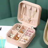 Portable Jewelry Box PU Leather Necklace Earring Holder Display Organizer