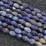 Natural Oval Olivary Rice Faceted Sodalite Beads For Jewelry Making