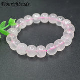 Rose Quartz Barrel Beads Stretch Bracelet Meditation Yoga Jewelry