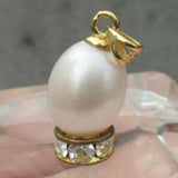 10x12mm South Sea Pearl 14k Necklace Quartz Amulet Keychain