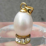 10x12mm South Sea Pearl 14k Necklace Quartz Amulet Keychain