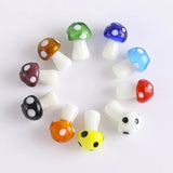 10x13mm Colorful Mashroom Lampwork Glass Bead for DIY Jewelry Making