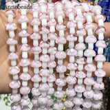 10x13mm Pink Mushroom Lampwork Glass Beads for DIY Jewelry Making