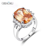 Oval Champagne Zircon Ring S925 Sterling Silver Women's Jewelry