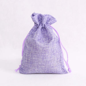 10pcs Purple Jute Drawstring Bags Favor Gift Wedding Christmas Linen Pouches