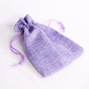 10pcs Purple Jute Drawstring Bags Favor Gift Wedding Christmas Linen Pouches