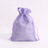 10pcs Purple Jute Drawstring Bags Favor Gift Wedding Christmas Linen Pouches