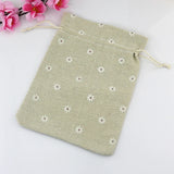 10x14cm Natural Drawstring Cotton Bag 10pcs Wedding Jewelry Pouches