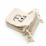 5pcs Cotton Linen Jewelry Storage Bags Drawstring Coin Purse
