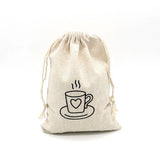 5pcs Cotton Linen Jewelry Storage Bags Drawstring Coin Purse