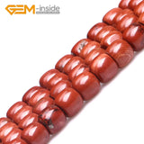 Column Shape Red Jasper Beads 15" Strand