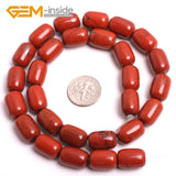 Column Shape Red Jasper Beads 15" Strand