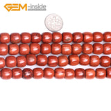 Column Shape Red Jasper Beads 15" Strand