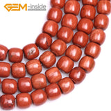 Column Shape Red Jasper Beads 15" Strand