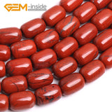 Column Shape Red Jasper Beads 15" Strand