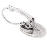 Antique Silver Oval Brass Lever Back Earrings Blank 50pcs
