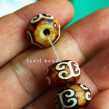 10x14mm Brown DZI beads abacus Tibet Round Agate stone DIY Pendant 10pcs