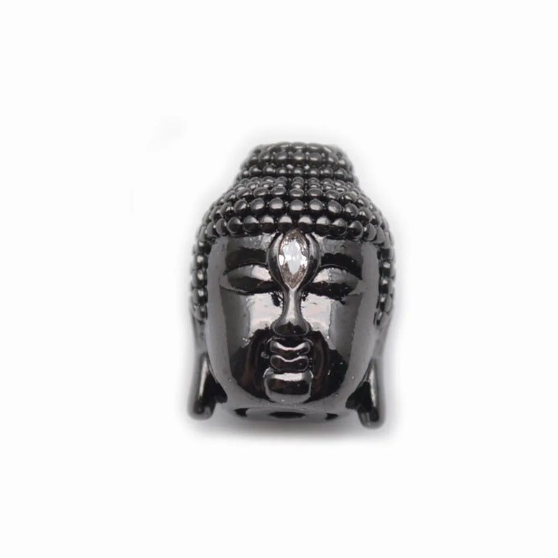 Buddha Head Copper Spacer CZ Inlaied Beads Charms 20pcs/lot
