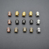 Buddha Head Copper Spacer CZ Inlaied Beads Charms 20pcs/lot