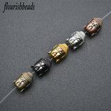 Buddha Head Copper Spacer CZ Inlaied Beads Charms 20pcs/lot