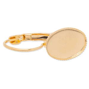 Plated Oval Brass French Lever Back Earrings Blank 50pcs