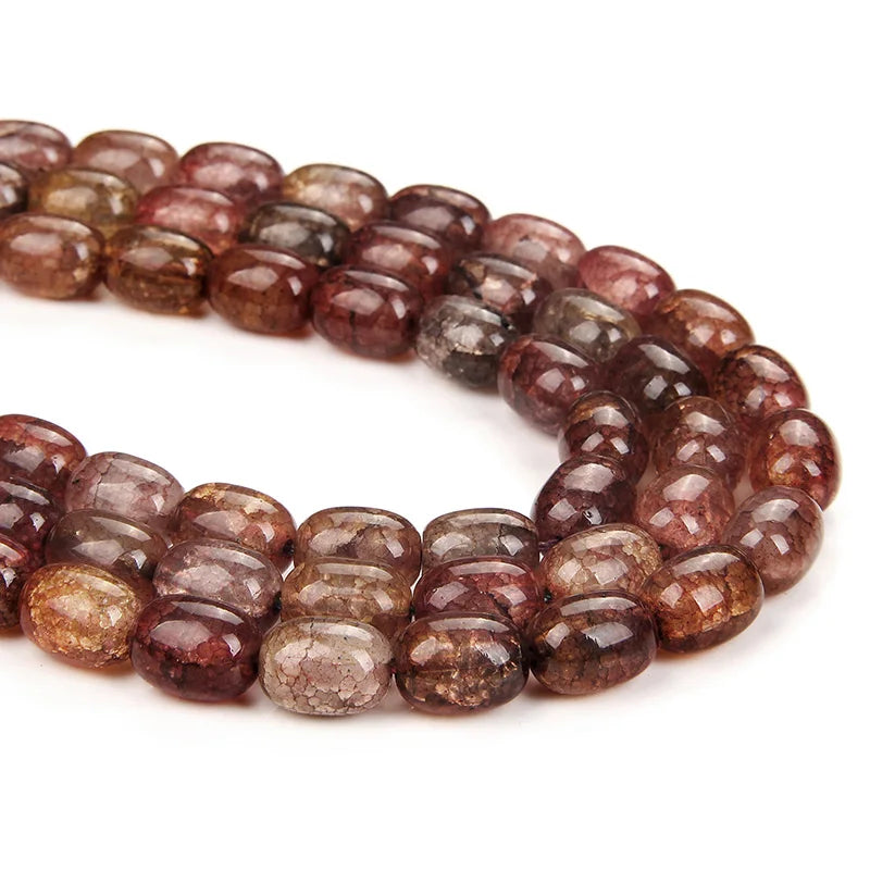 10x14mm Natural Agates Beads Oval Shape Cracked Aagt Stone Loose Spacer Beads