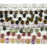 10x14mm Water Drop Gemstone Beads Amethyst Quartz Tiger Eye Stone Earring DIY