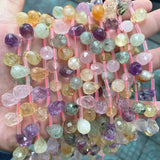 10x14mm Water Drop Gemstone Beads Amethyst Quartz Tiger Eye Stone Earring DIY