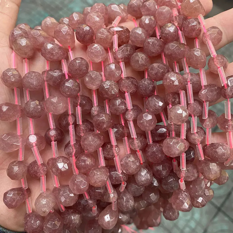 10x14mm Water Drop Gemstone Beads Amethyst Quartz Tiger Eye Stone Earring DIY
