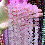 10x14mm Rose Quartz Beads 15'' Faceted Irregular DIY Loose Stone Beads