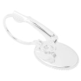 10x14mm Oval French Lever Back Earrings Blank, Silver Plated, 50pcs