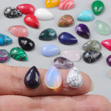 10x14mm Water Drop Natural Stone Cabochons Agate Crystal Opal Chalcedony Beads