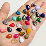 10x14mm Water Drop Natural Stone Cabochons Agate Crystal Opal Chalcedony Beads