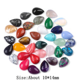 10x14mm Water Drop Natural Stone Cabochons Agate Crystal Opal Chalcedony Beads