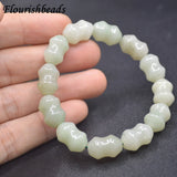 Green Jade Stretch Bracelet Natural Stone Healing Women Jewelry