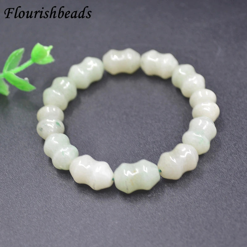 Green Jade Stretch Bracelet Natural Stone Healing Women Jewelry