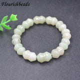 Green Jade Stretch Bracelet Natural Stone Healing Women Jewelry