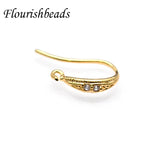 Plated Brass Zircon Earrings Hook High Jewelry Accessories 30pcs